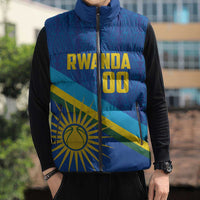 Rwanda Basketball Custom Sleeveless Puffer Jacket Go Champions Imigongo Folk Pattern - Wonder Print Shop