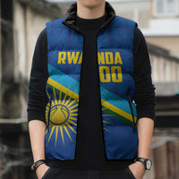 Rwanda Basketball Custom Sleeveless Puffer Jacket Go Champions Imigongo Folk Pattern - Wonder Print Shop