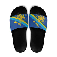 Rwanda Basketball Custom Slide Sandals Go Champions Imigongo Folk Pattern - Wonder Print Shop