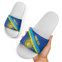 Rwanda Basketball Custom Slide Sandals Go Champions Imigongo Folk Pattern - Wonder Print Shop