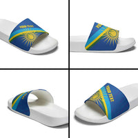 Rwanda Basketball Custom Slide Sandals Go Champions Imigongo Folk Pattern - Wonder Print Shop
