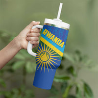 Rwanda Basketball Custom Tumbler With Handle Go Champions Imigongo Folk Pattern - Wonder Print Shop
