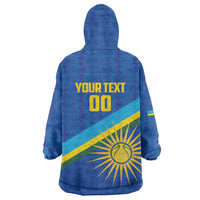 Rwanda Basketball Custom Wearable Blanket Hoodie Go Champions Imigongo Folk Pattern - Wonder Print Shop
