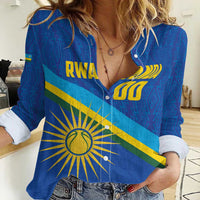 Rwanda Basketball Custom Women Casual Shirt Go Champions Imigongo Folk Pattern - Wonder Print Shop