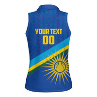 Rwanda Basketball Custom Women Sleeveless Polo Shirt Go Champions Imigongo Folk Pattern - Wonder Print Shop
