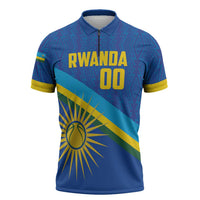 Rwanda Basketball Custom Zipper Polo Shirt Go Champions Imigongo Folk Pattern - Wonder Print Shop