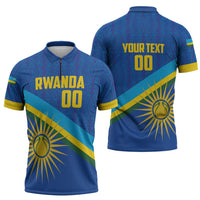 Rwanda Basketball Custom Zipper Polo Shirt Go Champions Imigongo Folk Pattern - Wonder Print Shop