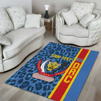 DR Congo Basketball Custom Area Rug Come On Leopards Skin Pattern - Wonder Print Shop