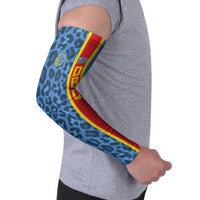 DR Congo Basketball Custom Arm Sleeves Come On Leopards Skin Pattern - Wonder Print Shop