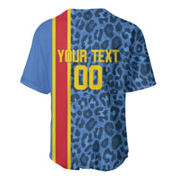 DR Congo Basketball Custom Baseball Jersey Come On Leopards Skin Pattern - Wonder Print Shop