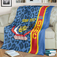 DR Congo Basketball Custom Blanket Come On Leopards Skin Pattern - Wonder Print Shop