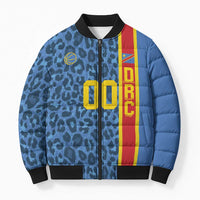 DR Congo Basketball Custom Bomber Puffer Jacket Come On Leopards Skin Pattern - Wonder Print Shop
