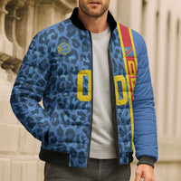 DR Congo Basketball Custom Bomber Puffer Jacket Come On Leopards Skin Pattern - Wonder Print Shop