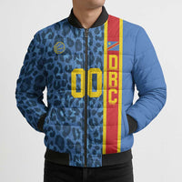 DR Congo Basketball Custom Bomber Puffer Jacket Come On Leopards Skin Pattern - Wonder Print Shop