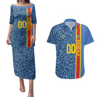 DR Congo Basketball Custom Couples Matching Puletasi and Hawaiian Shirt Come On Leopards Skin Pattern - Wonder Print Shop