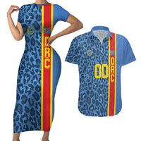 DR Congo Basketball Custom Couples Matching Short Sleeve Bodycon Dress and Hawaiian Shirt Come On Leopards Skin Pattern - Wonder Print Shop