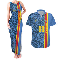 DR Congo Basketball Custom Couples Matching Tank Maxi Dress and Hawaiian Shirt Come On Leopards Skin Pattern - Wonder Print Shop