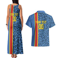 DR Congo Basketball Custom Couples Matching Tank Maxi Dress and Hawaiian Shirt Come On Leopards Skin Pattern - Wonder Print Shop
