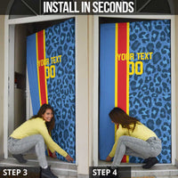 DR Congo Basketball Custom Door Cover Come On Leopards Skin Pattern - Wonder Print Shop
