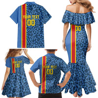 DR Congo Basketball Custom Family Matching Mermaid Dress and Hawaiian Shirt Come On Leopards Skin Pattern - Wonder Print Shop