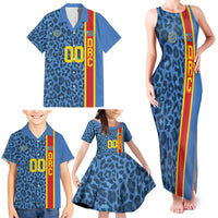 DR Congo Basketball Custom Family Matching Tank Maxi Dress and Hawaiian Shirt Come On Leopards Skin Pattern - Wonder Print Shop