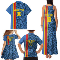 DR Congo Basketball Custom Family Matching Tank Maxi Dress and Hawaiian Shirt Come On Leopards Skin Pattern - Wonder Print Shop