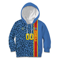 DR Congo Basketball Custom Kid Hoodie Come On Leopards Skin Pattern - Wonder Print Shop