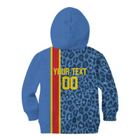 DR Congo Basketball Custom Kid Hoodie Come On Leopards Skin Pattern - Wonder Print Shop