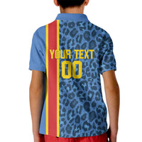DR Congo Basketball Custom Kid Polo Shirt Come On Leopards Skin Pattern - Wonder Print Shop