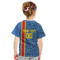 DR Congo Basketball Custom Kid T Shirt Come On Leopards Skin Pattern - Wonder Print Shop