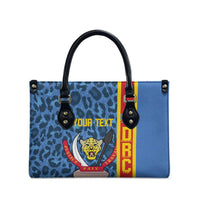DR Congo Basketball Custom Leather Bag Come On Leopards Skin Pattern - Wonder Print Shop