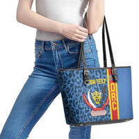 DR Congo Basketball Custom Leather Tote Bag Come On Leopards Skin Pattern - Wonder Print Shop