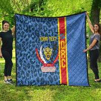 DR Congo Basketball Custom Quilt Come On Leopards Skin Pattern - Wonder Print Shop