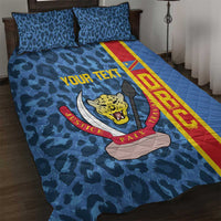 DR Congo Basketball Custom Quilt Bed Set Come On Leopards Skin Pattern - Wonder Print Shop