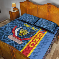 DR Congo Basketball Custom Quilt Bed Set Come On Leopards Skin Pattern - Wonder Print Shop