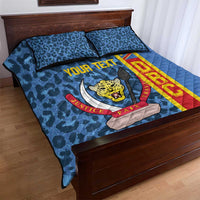 DR Congo Basketball Custom Quilt Bed Set Come On Leopards Skin Pattern - Wonder Print Shop