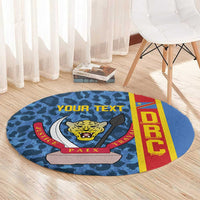 DR Congo Basketball Custom Round Carpet Come On Leopards Skin Pattern - Wonder Print Shop