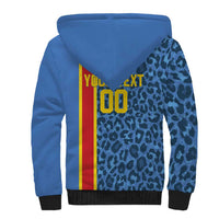DR Congo Basketball Custom Sherpa Hoodie Come On Leopards Skin Pattern - Wonder Print Shop