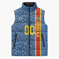 DR Congo Basketball Custom Sleeveless Puffer Jacket Come On Leopards Skin Pattern - Wonder Print Shop