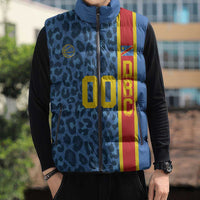 DR Congo Basketball Custom Sleeveless Puffer Jacket Come On Leopards Skin Pattern - Wonder Print Shop