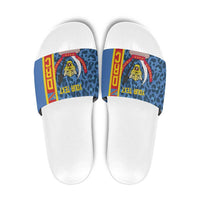 DR Congo Basketball Custom Slide Sandals Come On Leopards Skin Pattern - Wonder Print Shop