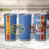 DR Congo Basketball Custom Tumbler Cup Come On Leopards Skin Pattern - Wonder Print Shop