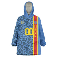 DR Congo Basketball Custom Wearable Blanket Hoodie Come On Leopards Skin Pattern - Wonder Print Shop
