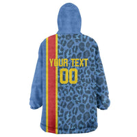 DR Congo Basketball Custom Wearable Blanket Hoodie Come On Leopards Skin Pattern - Wonder Print Shop