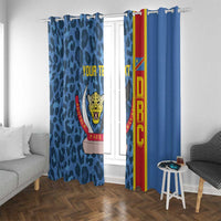DR Congo Basketball Custom Window Curtain Come On Leopards Skin Pattern - Wonder Print Shop