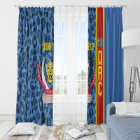 DR Congo Basketball Custom Window Curtain Come On Leopards Skin Pattern - Wonder Print Shop