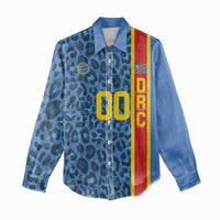 DR Congo Basketball Custom Women Casual Shirt Come On Leopards Skin Pattern - Wonder Print Shop