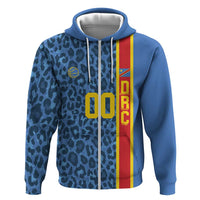 DR Congo Basketball Custom Zip Hoodie Come On Leopards Skin Pattern - Wonder Print Shop