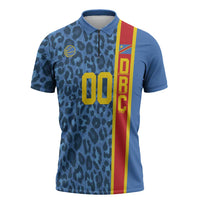 DR Congo Basketball Custom Zipper Polo Shirt Come On Leopards Skin Pattern - Wonder Print Shop