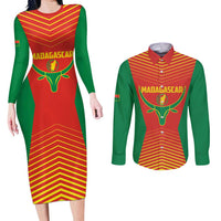 Madagascar Basketball Custom Couples Matching Long Sleeve Bodycon Dress and Long Sleeve Button Shirt Come On Angel Manzano - Wonder Print Shop